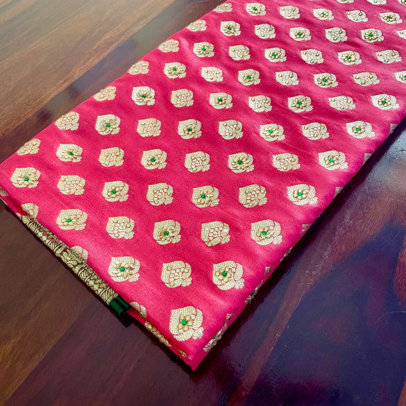 Mauve Pink Green Banarasi