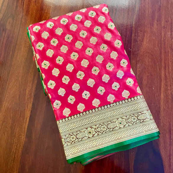 Mauve Pink Green Banarasi