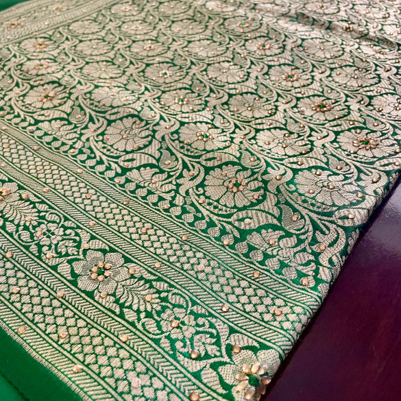 Mauve Pink Green Banarasi