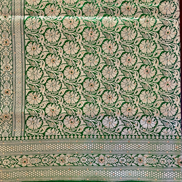 Mauve Pink Green Banarasi