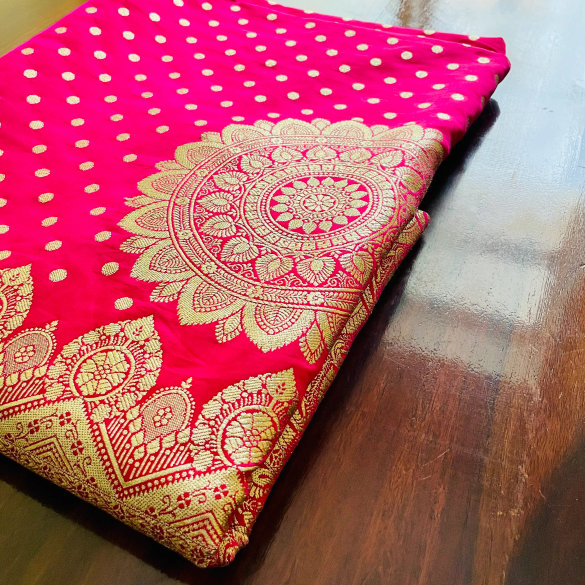 Pink Katan Silk Banarasi