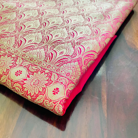 Pink Katan Silk Banarasi