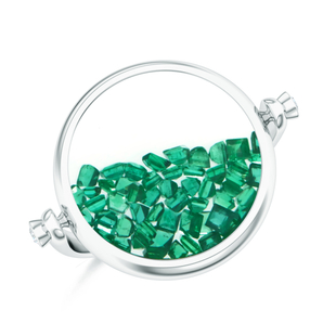 Inel aur alb 18k: smaralde, diamante R-NOM-WG-E/D