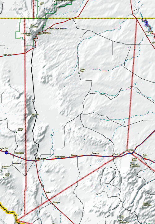 Map of Culberson County Historic Sites
