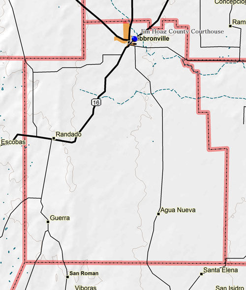 Map of Jim Hogg County Historic Sites
