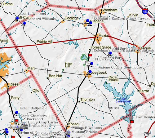 limestone county texas map