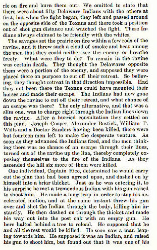 The Stone House Fight story from the book Indian Depredations in Texas by J. W. Wilbarger