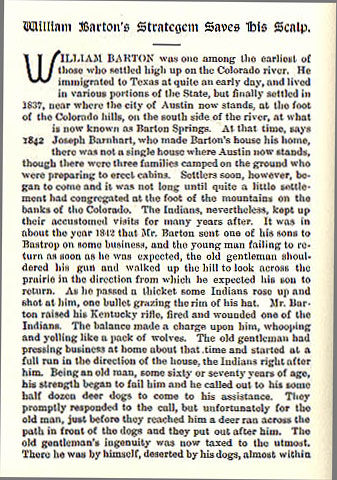 William Barton's Scalp picture from the book Indian Depredations in Texas by J. W. Wilbarger