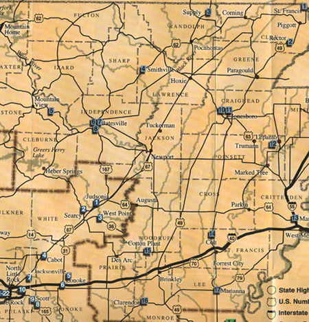 Northeast Arkansas Map