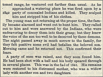 Mrs. Lance's Son story from the book Indian Depredations in Texas by J. W. Wilbarger