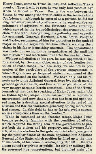 Major John B. Jones story from the book Indian Depredations in Texas by J. W. Wilbarger