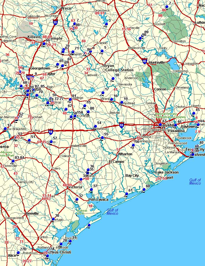 Map Of Southeast Texas Southeast Texas - Fort Tours