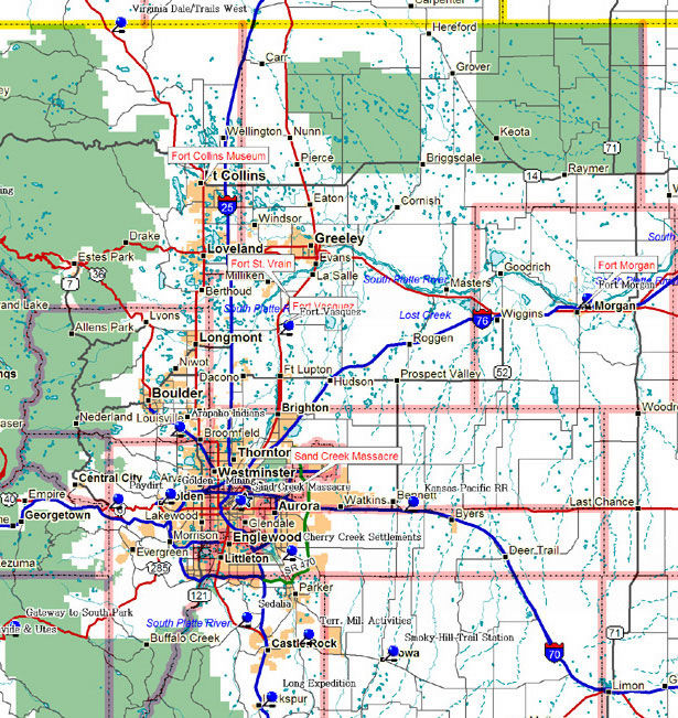 Map Of Central Colorado North Central Colorado Historical Markers - Fort Tours