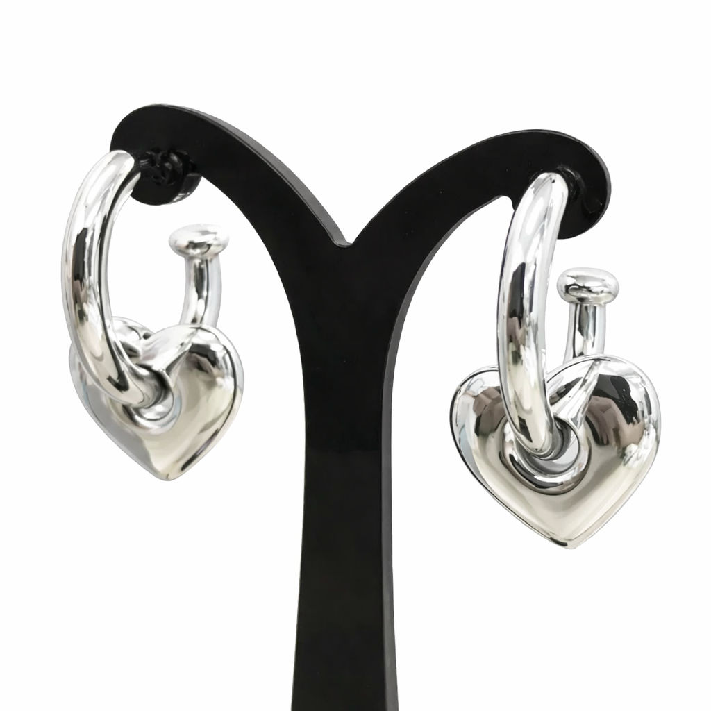Pendientes Aro Corazón Colgante