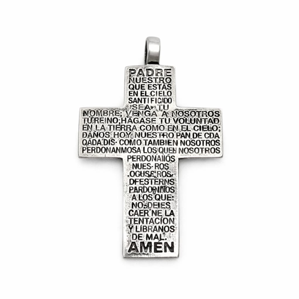 Cruz del padre nuestro plata de ley