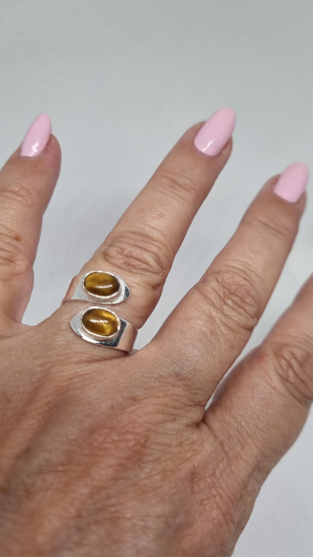 Anillo Plata de Ley y Ojo de Tigre