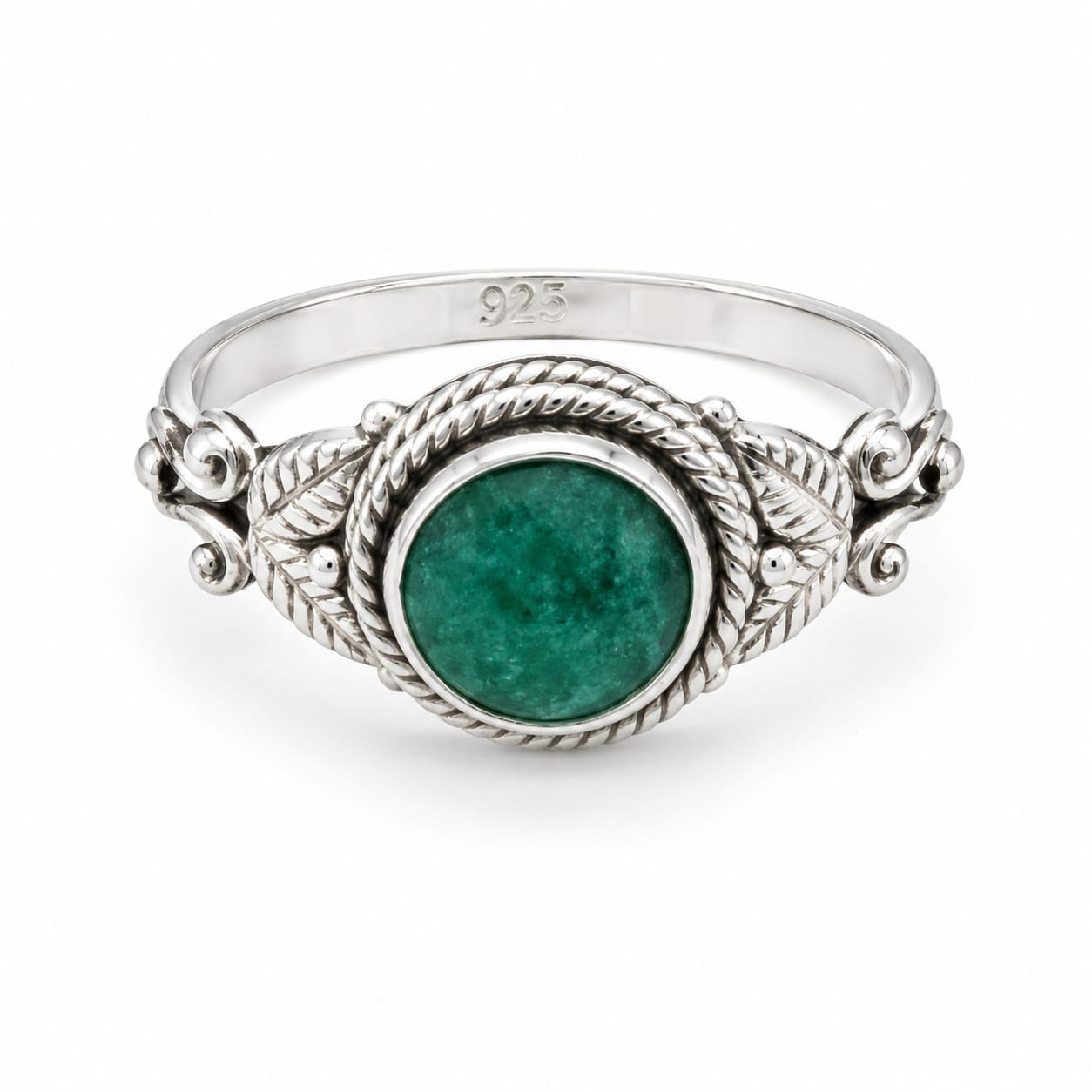 Anillo de Plata de Ley y Esmeralda