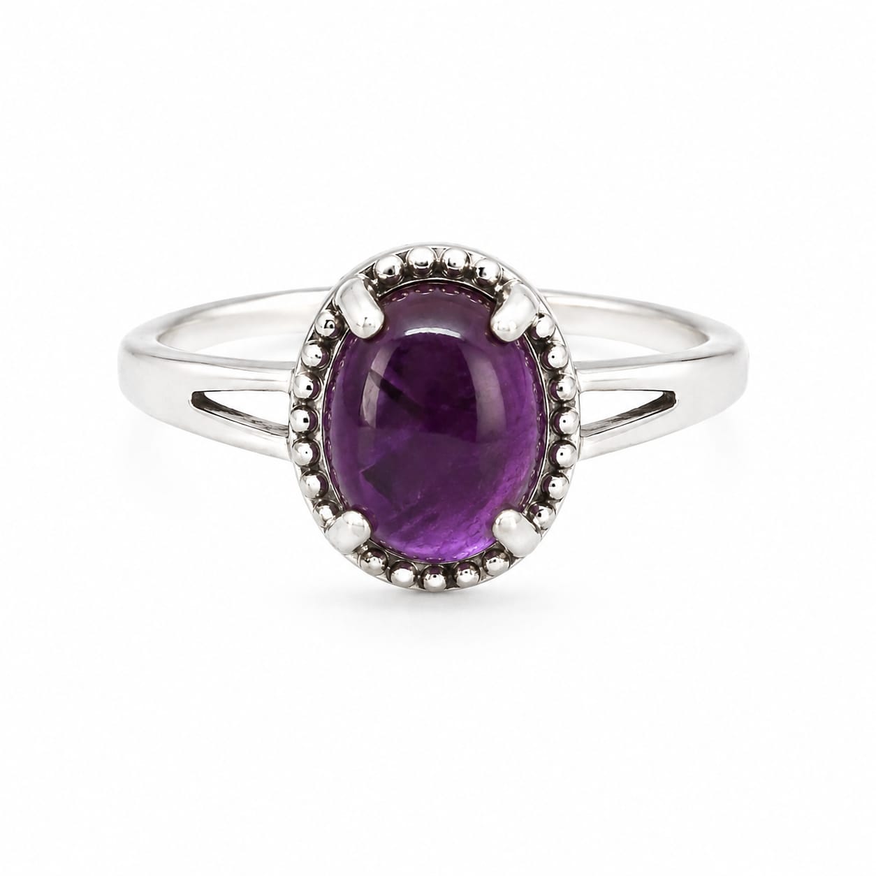 Anillo Plata y Amatista en cabujón