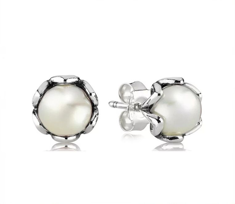 Pendientes de perla y plata de ley