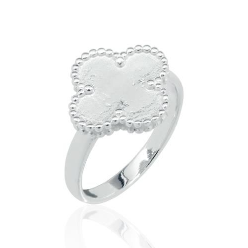 Anillo trébol plata de ley