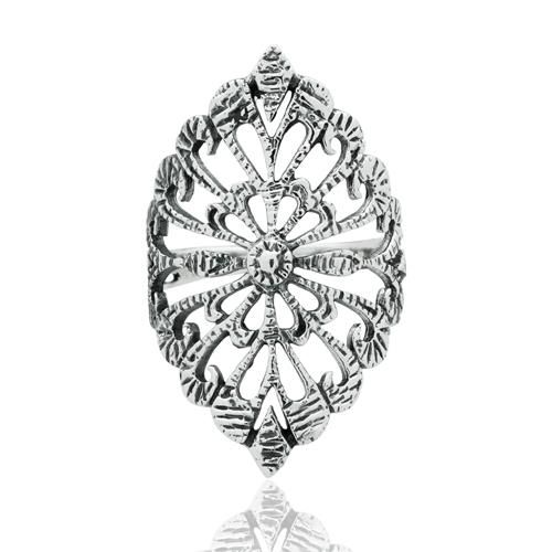 Anillo oval filigrana plata de ley