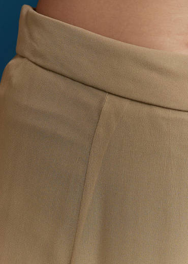 Beige Asymmetric Kurta Palazzo Set