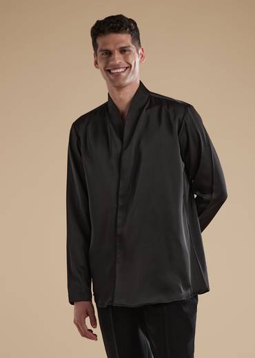 Black Rayon Jodhpuri Set With Metal Zardosi Thread Resham Work