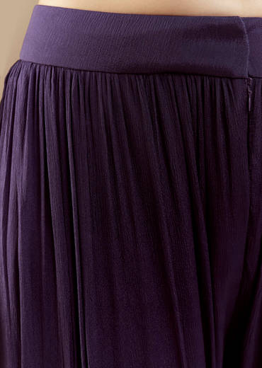 Blue Chinon Silk Sharara Set with Sequin Work