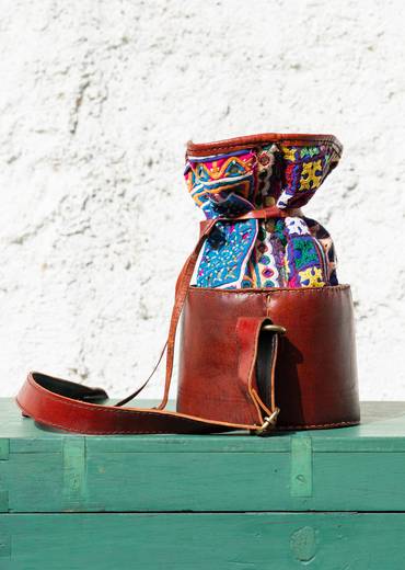 Handcrafted Hand-Embroidered Leather Bag