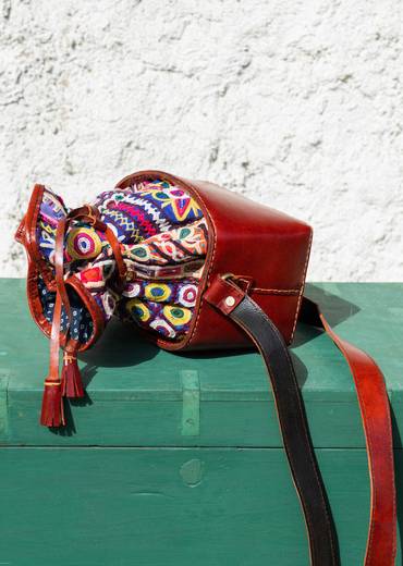 Handcrafted With Hand-Embroidered Leather Bag