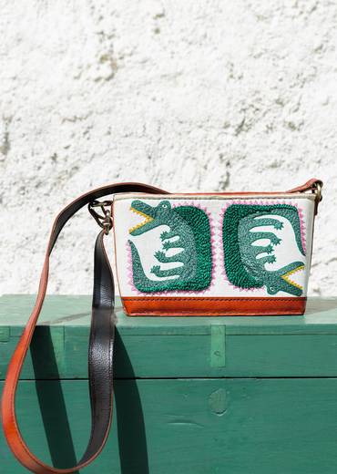 Handcrafted And Hand-Embroidered Leather Bag