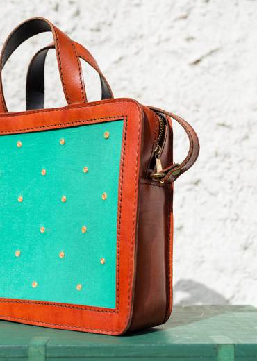 Handcrafted and hand embroidered leathers bag