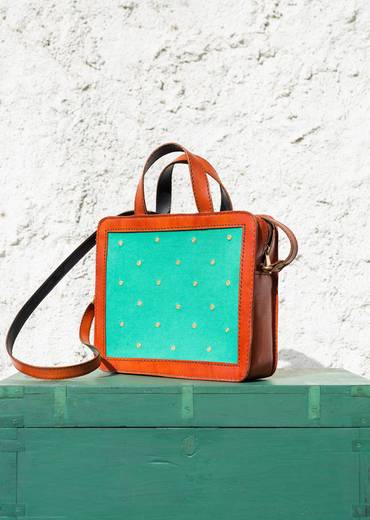 Handcrafted and hand embroidered leathers bag