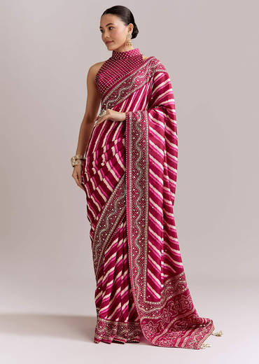 hot-pink-silk-printed-saree-with-lehariya-and-bandhani-gota-border-sg351947-1.jpg