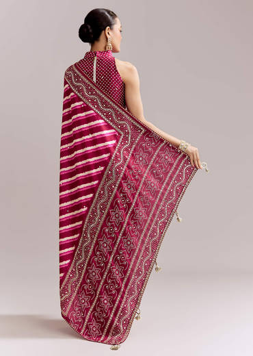 hot-pink-silk-printed-saree-with-lehariya-and-bandhani-gota-border-sg351947-1.jpg