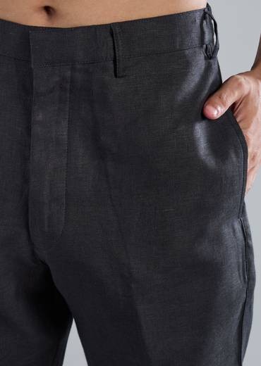 Navy Blue Kurta Jacket Set With Zardosi Hand Work