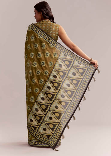 olive-brown-linen-printed-saree-with-handcrafted-ajrakh-print-sg312212-1.jpg