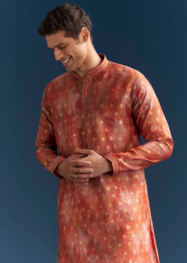 orange-silk-kurta-set-for-men-with-abstract-and-foil-print-sg330022-1.jpg