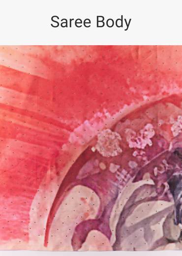 Peach Printed Saree with Blouse Fabric