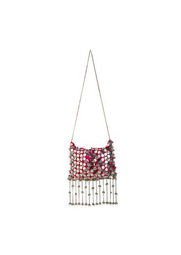 Pink and Silver Mirror Disc Tassel Bag