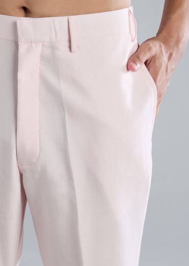 Pink Kurta Jacket Set With Dori Work Detailing