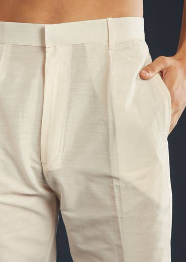 Pink Mens Kurta Set with Resham Thread Embroidery