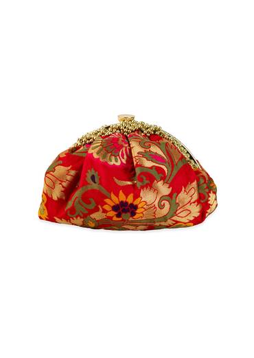 Red and Gold Floral Motif Bag