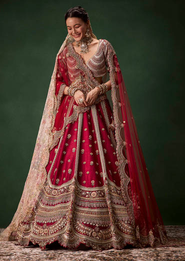 red-bridal-raw-silk-patchwork-lehenga-set-with-two-dupattas-sg345994-1.jpg