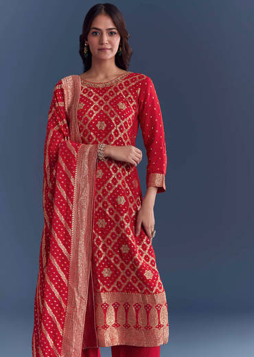 red-georgette-kurta-set-with-bandhani-print-and-jacquard-weave-sg342031-1.jpg