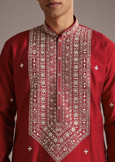 red-silk-kurta-set-for-men-with-mirror-and-thread-work-sg358777-1.jpg