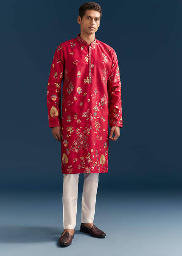 red-silk-kurta-set-for-men-with-thread-embroidery-sg329918-1.jpg
