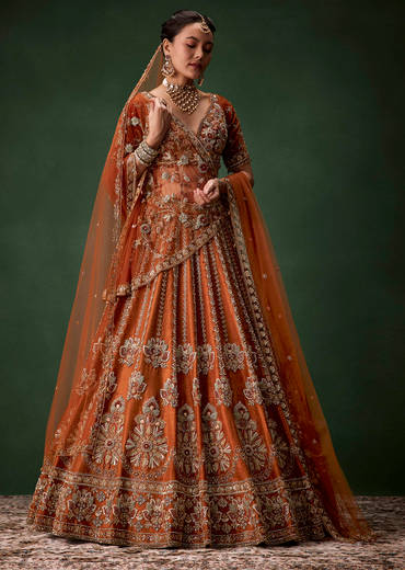 rust-bridal-raw-silk-embellished-lehenga-set-with-two-dupattas-sg348817-1.jpg
