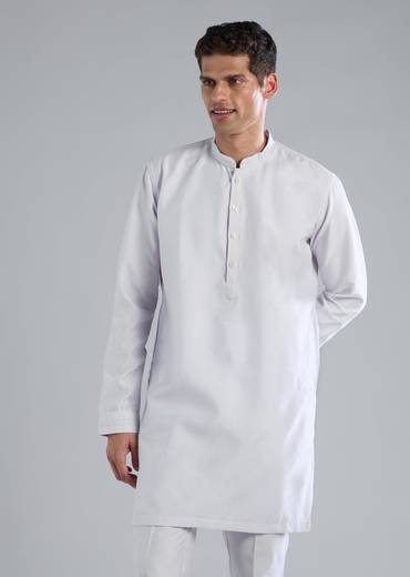 Sky Blue Kurta Jacket Set With Dori Work Detailing