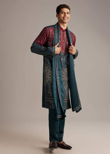 teal-linen-kurta-set-for-men-with-mirror-work-sg321580-1.jpg
